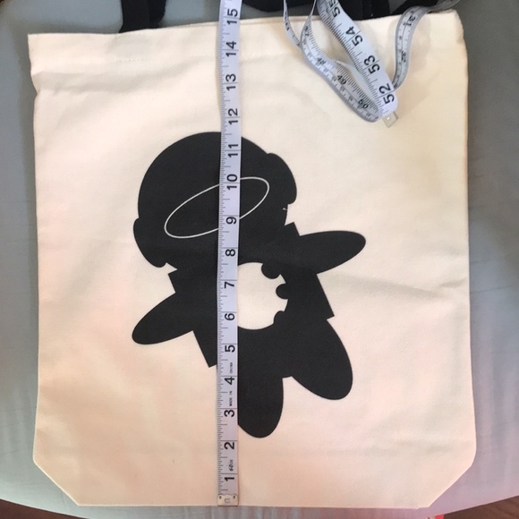 NWOT Not from Mars cream & black heavy duty canvas tote bag, book bag, carry all - Picture 7 of 8